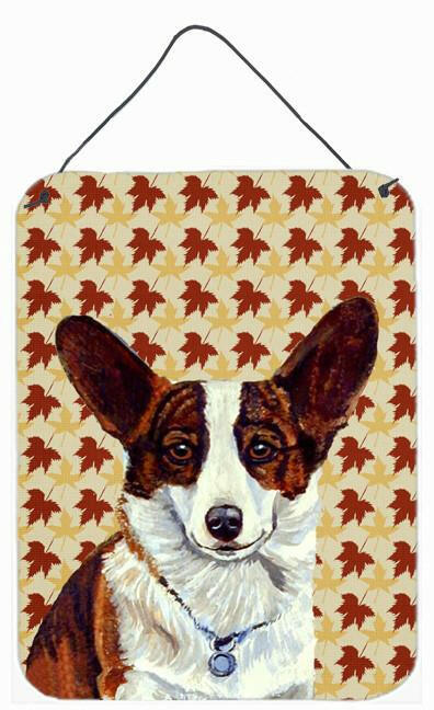 Corgi Fall Leaves Portrait Aluminium Metal Wall or Door Hanging Prints by Caroline's Treasures