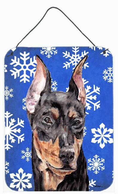 German Pinscher Winter Snowflakes Wall or Door Hanging Prints SC9788DS1216 by Caroline's Treasures