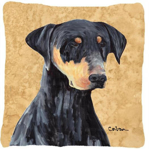 Doberman Decorative   Canvas Fabric Pillow by Caroline's Treasures