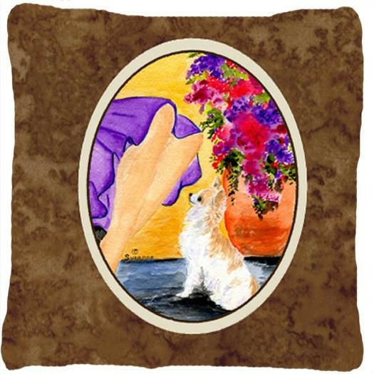 Lady with her Chihuahua Decorative   Canvas Fabric Pillow by Caroline&#39;s Treasures