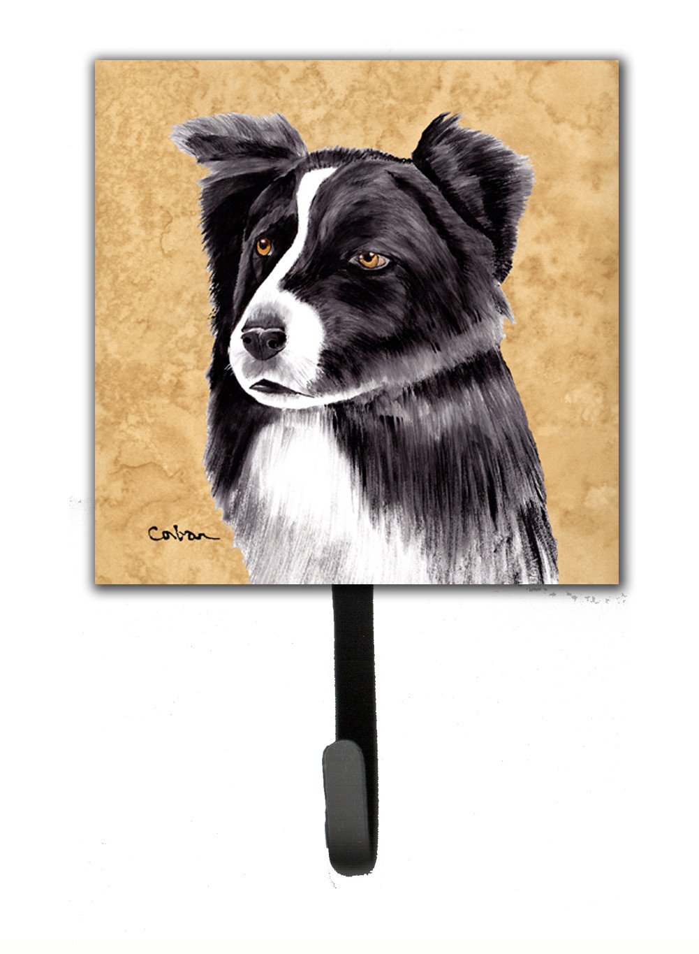 Border Collie Leash Holder or Key Hook by Caroline's Treasures