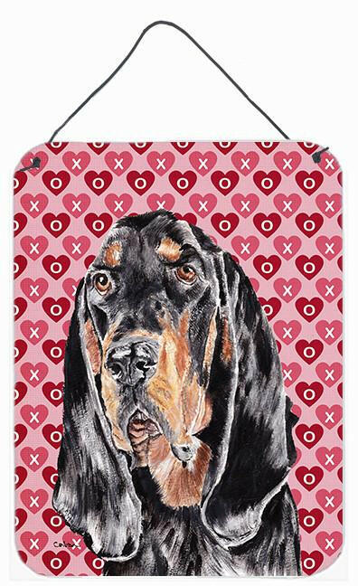 Coonhound Valentine's Love Aluminium Metal Wall or Door Hanging Prints by Caroline's Treasures