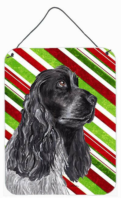 Cocker Spaniel Candy Cane Christmas Aluminium Metal Wall or Door Hanging Prints by Caroline's Treasures