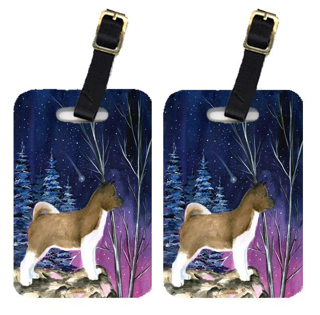 Starry Night Akita Luggage Tags Pair of 2 by Caroline&#39;s Treasures