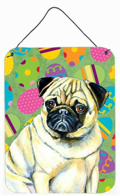 Pug Easter Eggtravaganza Aluminium Metal Wall or Door Hanging Prints by Caroline's Treasures