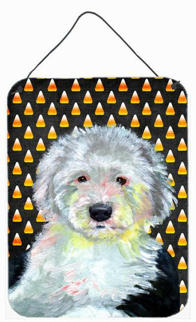 Old English Sheepdog Candy Corn Halloween Portrait Wall or Door Hanging Prints by Caroline's Treasures