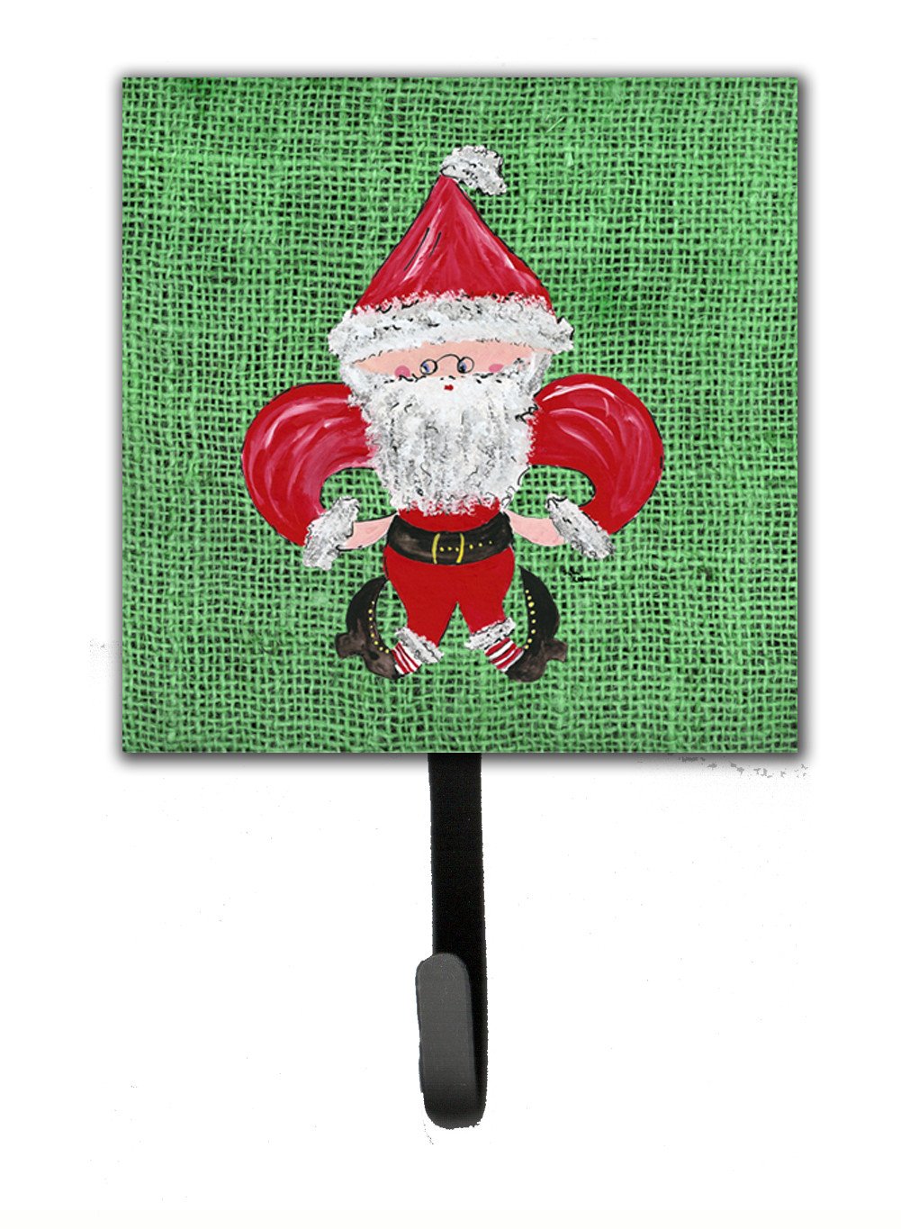 Christmas Santa Fleur de lis Leash Holder or Key Hook by Caroline's Treasures