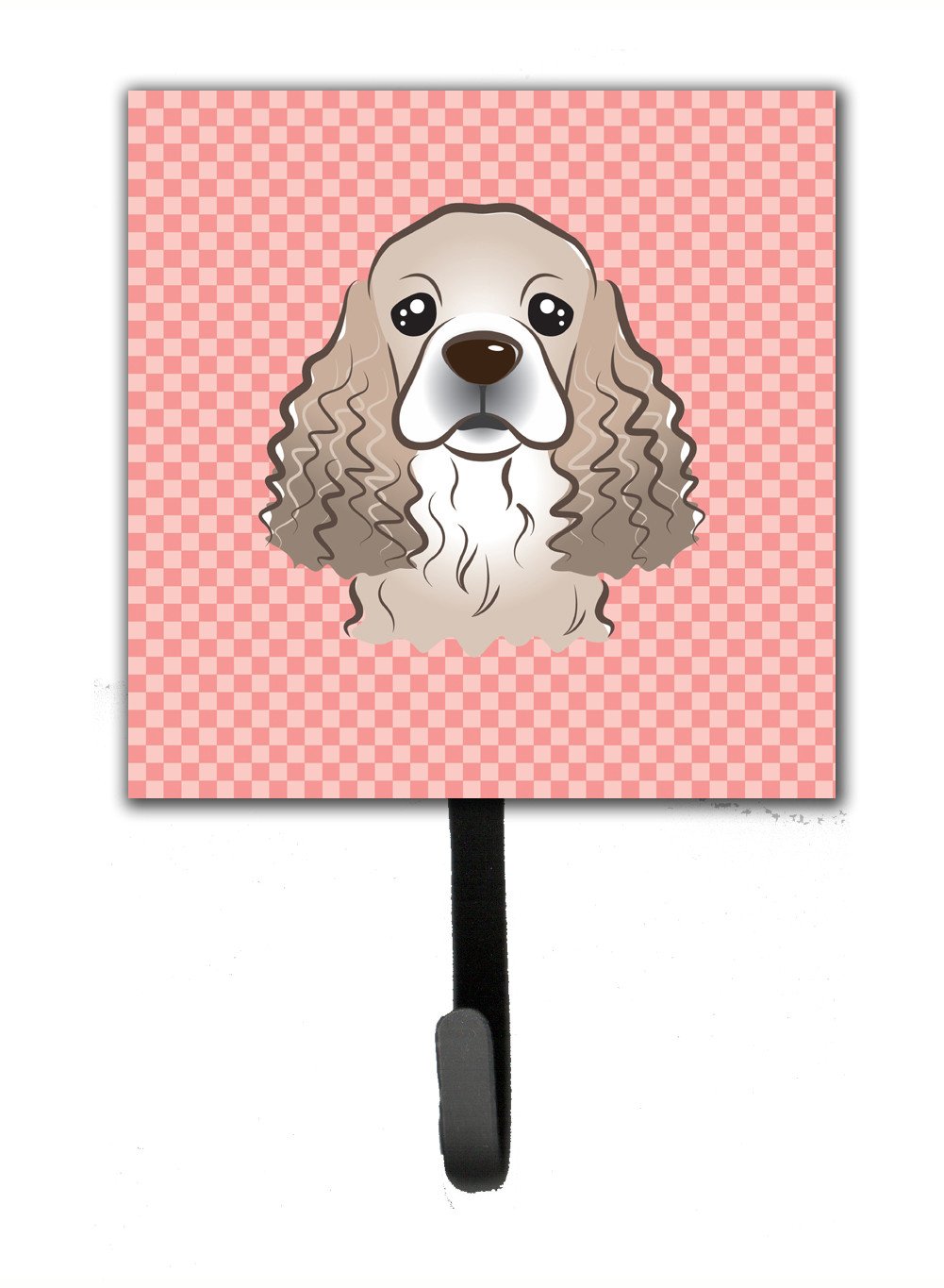 Checkerboard Pink Cocker Spaniel Leash or Key Holder BB1216SH4 by Caroline's Treasures