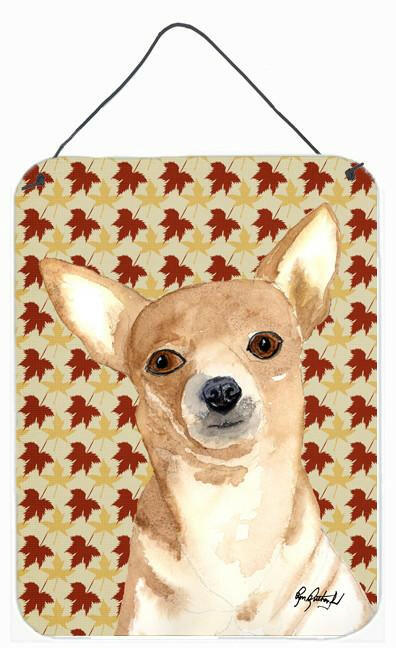 Chihuahua Fall Leaves Aluminium Metal Wall or Door Hanging Prints by Caroline's Treasures