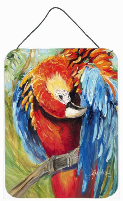 Red Parrot Wall or Door Hanging Prints JMK1144DS1216 by Caroline's Treasures