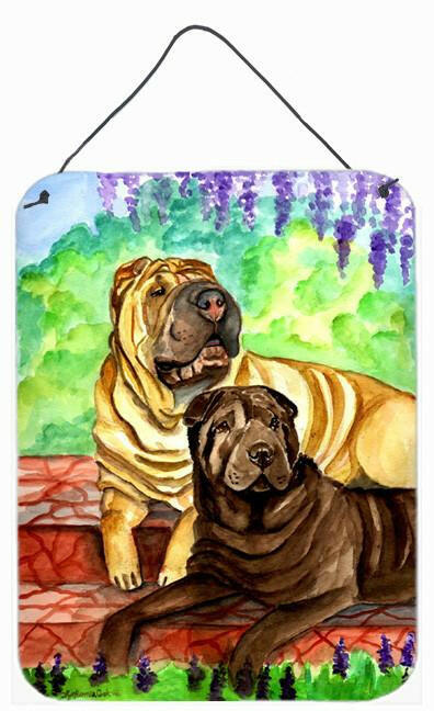 Shar Pei Patio Peis Aluminium Metal Wall or Door Hanging Prints by Caroline&#39;s Treasures