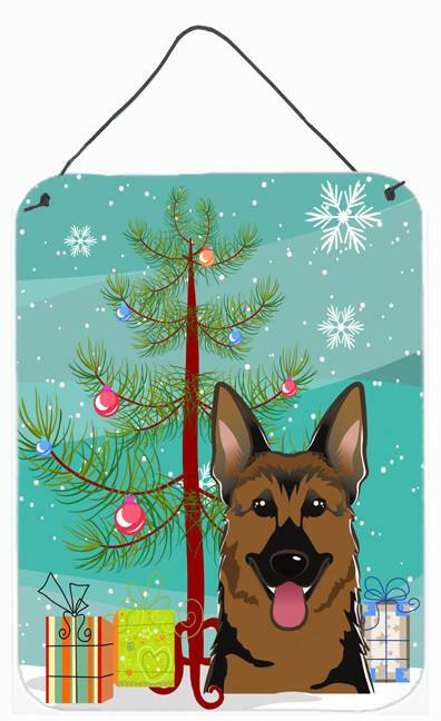 Christmas Tree and German Shepherd Wall or Door Hanging Prints BB1583DS1216 by Caroline's Treasures