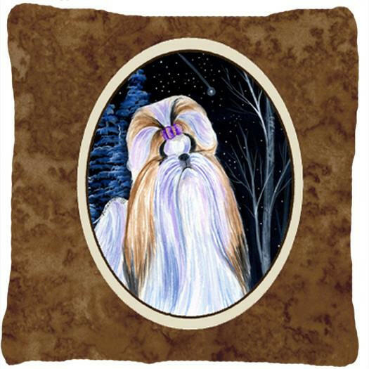 Starry Night Shih Tzu Decorative   Canvas Fabric Pillow by Caroline's Treasures