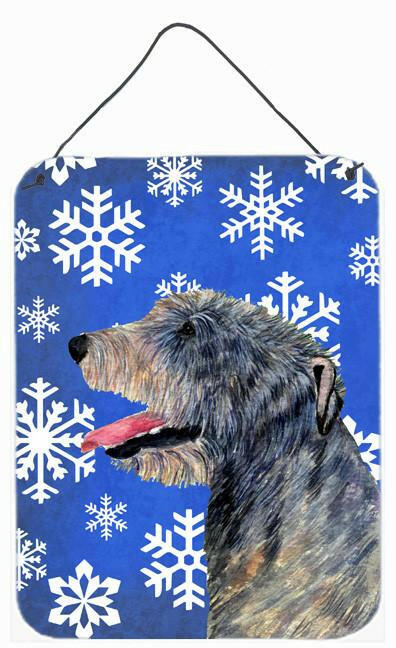 Irish Wolfhound Winter Snowflakes Holiday Wall or Door Hanging Prints by Caroline's Treasures