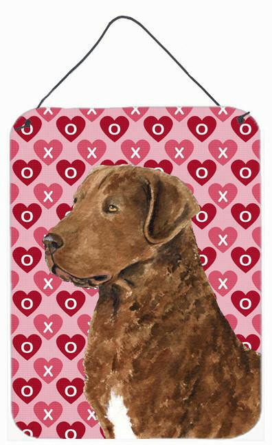 Chesapeake Bay Retriever Hearts Love Valentine&#39;s Day Wall Door Hanging Prints by Caroline&#39;s Treasures