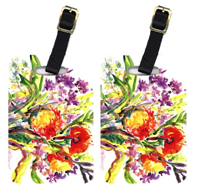 Pair of 2 Flowers Luggage Tags by Caroline's Treasures