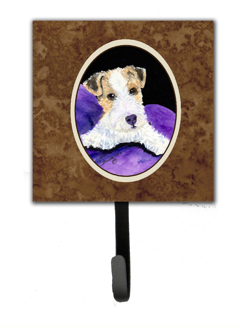 Fox Terrier Leash Holder or Key Hook by Caroline&#39;s Treasures