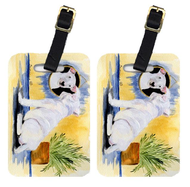 Pair of 2 Bull Terrier Luggage Tags by Caroline&#39;s Treasures