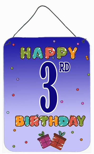 Happy 3rd Birthday Wall or Door Hanging Prints CJ1094DS1216 by Caroline's Treasures