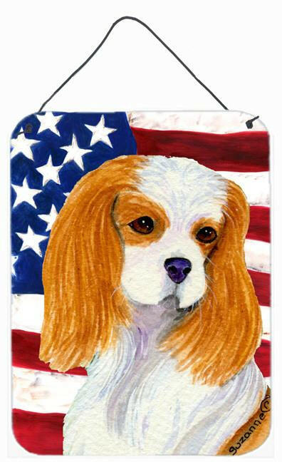 USA American Flag with Cavalier Spaniel Wall or Door Hanging Prints by Caroline&#39;s Treasures