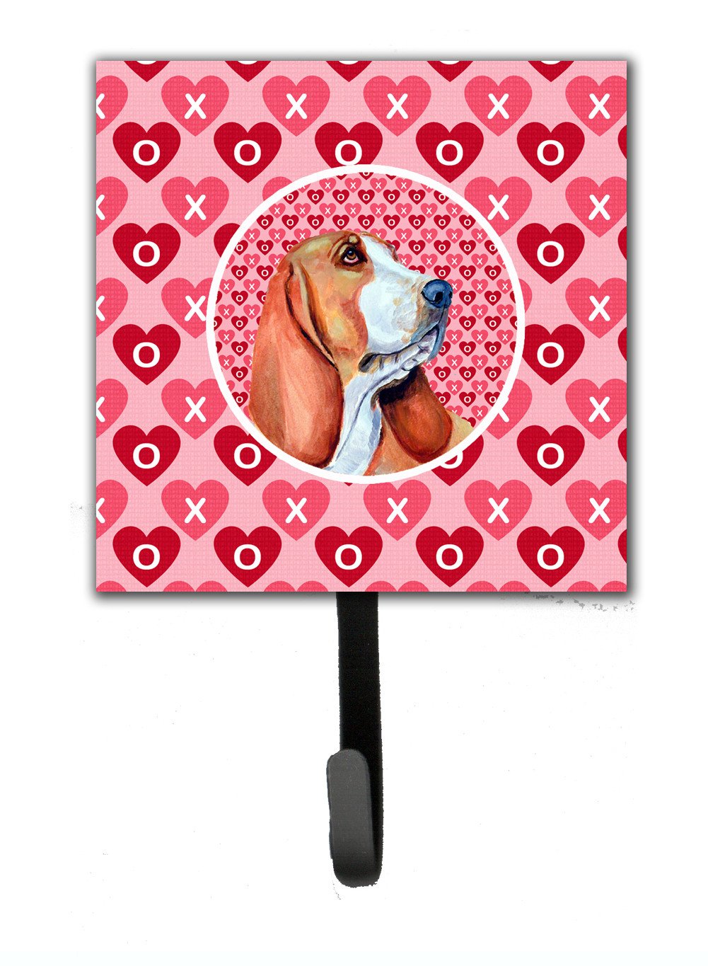 Basset Hound Valentine's Love and Hearts Leash or Key Holder by Caroline's Treasures