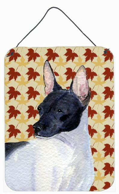 Rat Terrier Fall Leaves Portrait Aluminium Metal Wall or Door Hanging Prints by Caroline's Treasures