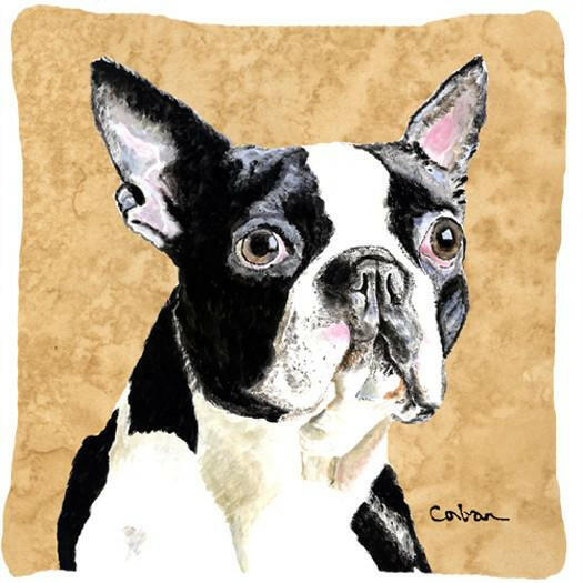 Boston Terrier Decorative   Canvas Fabric Pillow by Caroline's Treasures