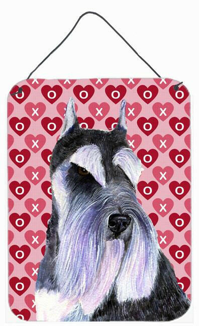 Schnauzer Hearts Love Valentine&#39;s Day Wall or Door Hanging Print by Caroline&#39;s Treasures