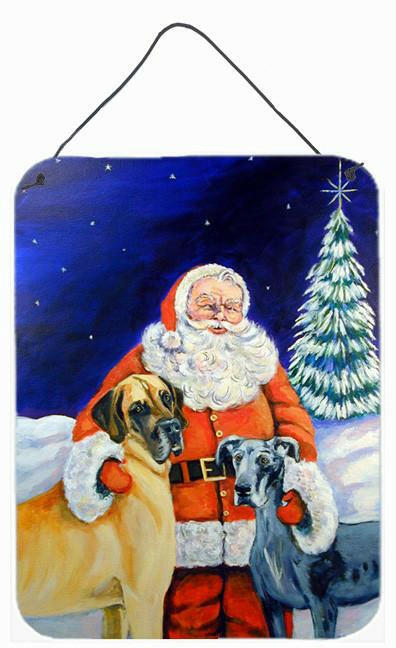 Santa Claus with Great Dane Aluminium Metal Wall or Door Hanging Prints by Caroline's Treasures