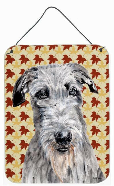 Scottish Deerhound Fall Leaves Wall or Door Hanging Prints SC9682DS1216 by Caroline's Treasures