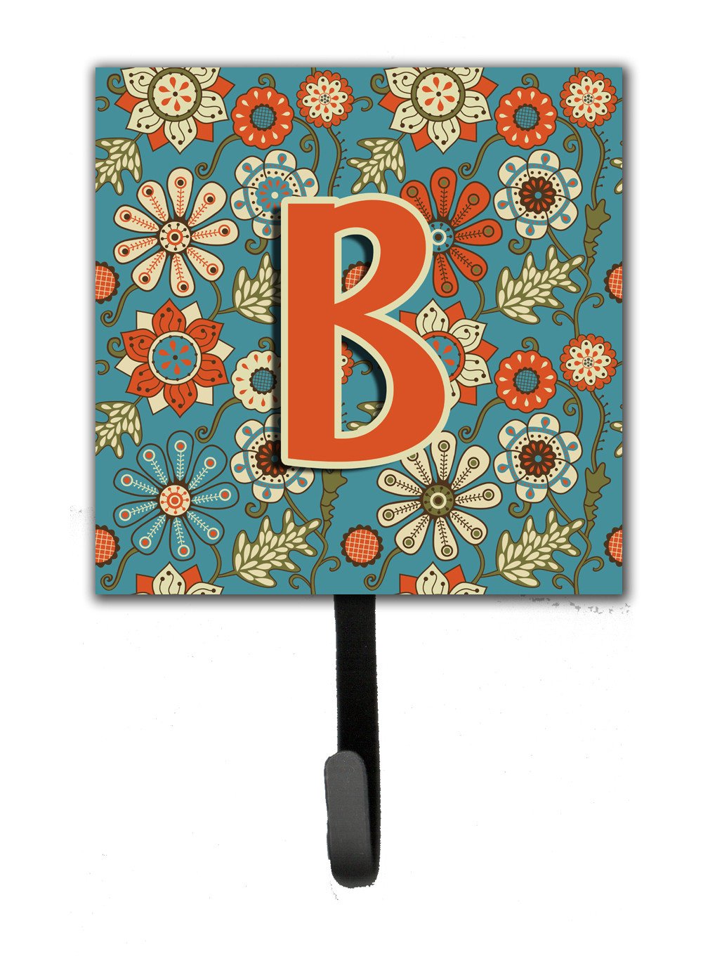 Letter B Flowers Retro Blue Leash or Key Holder CJ2012-BSH4 by Caroline's Treasures