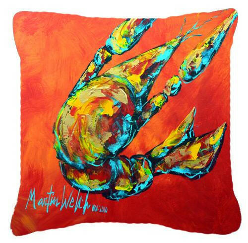 Crawfish Spicy Craw  Canvas Fabric Decorative Pillow MW1131PW1414 by Caroline's Treasures