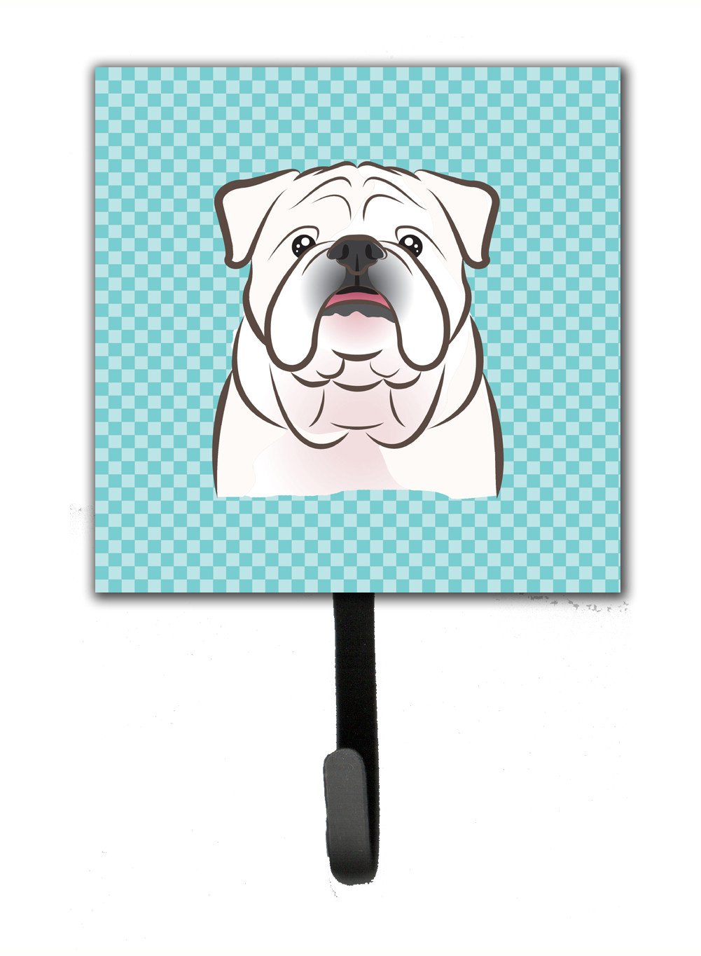 Checkerboard Blue White English Bulldog  Leash or Key Holder BB1158SH4 by Caroline's Treasures