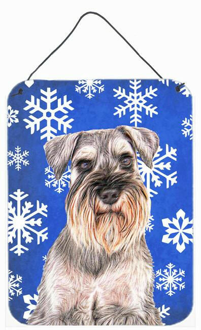 Winter Snowflakes Holiday Schnauzer Wall or Door Hanging Prints KJ1179DS1216 by Caroline's Treasures