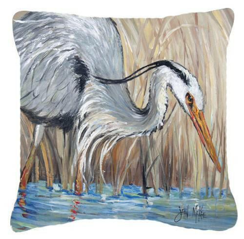 Blue Heron Canvas Fabric Decorative Pillow JMK1228PW1414 by Caroline's Treasures