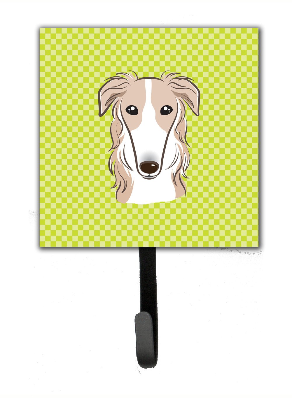 Checkerboard Lime Green Borzoi Leash or Key Holder BB1290SH4 by Caroline's Treasures