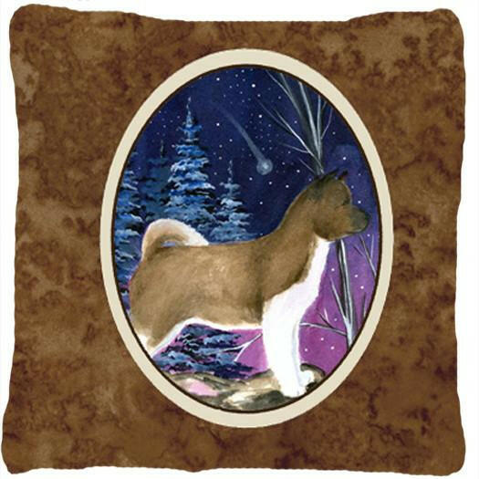 Starry Night Akita Decorative   Canvas Fabric Pillow by Caroline&#39;s Treasures