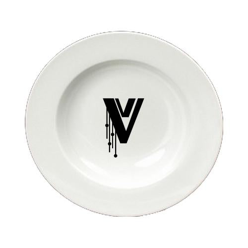 Letter V Initial Monogram Modern Round Ceramic White Soup Bowl CJ1056-V-SBW-825 by Caroline's Treasures