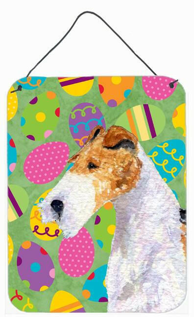 Fox Terrier Easter Eggtravaganza Aluminium Metal Wall or Door Hanging Prints by Caroline's Treasures