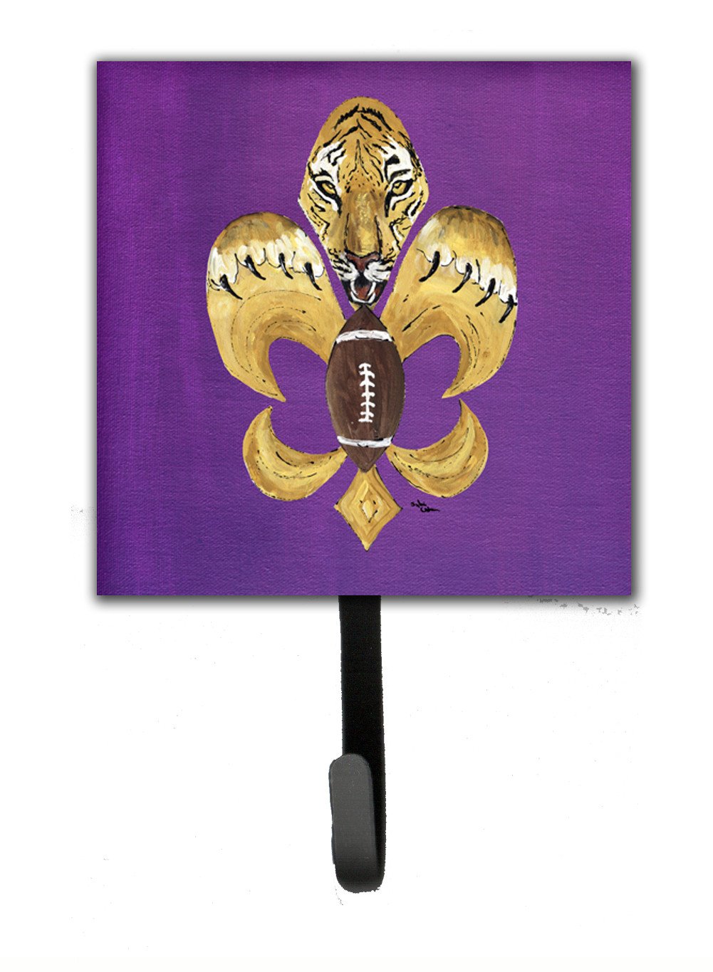 Tiger Football Fleur de lis Leash Holder or Key Hook 8205 by Caroline's Treasures