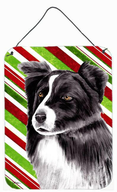 Border Collie Holiday Christmas Aluminium Metal Wall or Door Hanging Prints by Caroline's Treasures