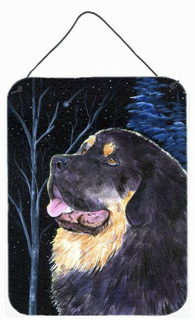 Starry Night Tibetan Mastiff Aluminium Metal Wall or Door Hanging Prints by Caroline&#39;s Treasures