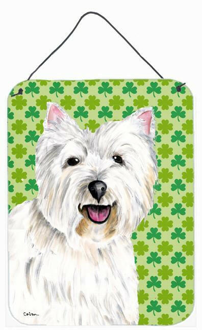 Westie St. Patrick&#39;s Day Shamrock Portrait Wall or Door Hanging Prints by Caroline&#39;s Treasures