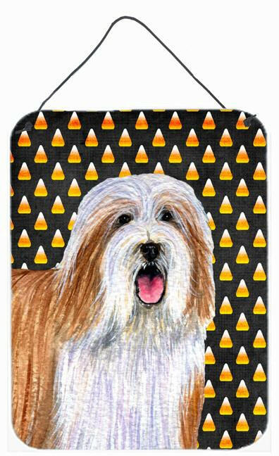 Bearded Collie Candy Corn Halloween Portrait Wall or Door Hanging Prints by Caroline's Treasures