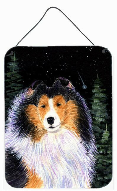 Starry Night Collie Aluminium Metal Wall or Door Hanging Prints by Caroline&#39;s Treasures