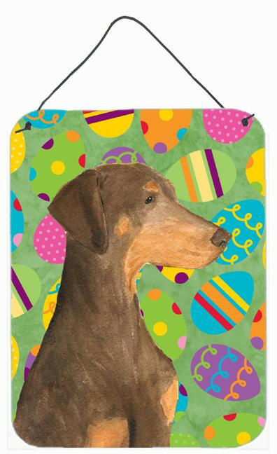 Doberman Easter Eggtravaganza Aluminium Metal Wall or Door Hanging Prints by Caroline's Treasures