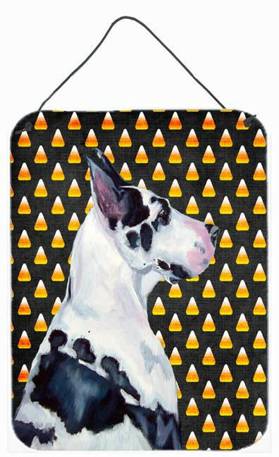 Great Dane Candy Corn Halloween Portrait Wall or Door Hanging Prints by Caroline's Treasures