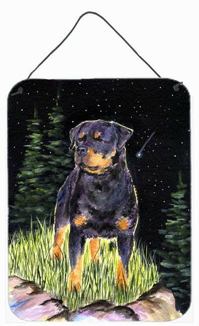 Starry Night Rottweiler Aluminium Metal Wall or Door Hanging Prints by Caroline's Treasures