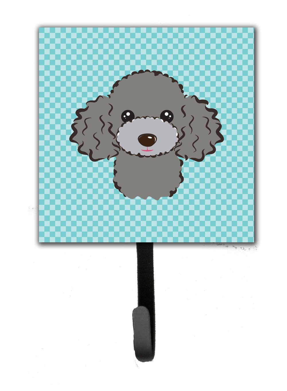 Checkerboard Blue Silver Gray Poodle Leash or Key Holder BB1197SH4 by Caroline&#39;s Treasures