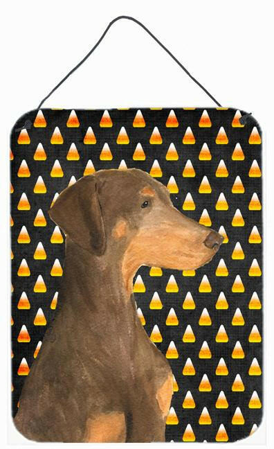 Doberman Candy Corn Halloween Portrait Wall or Door Hanging Prints by Caroline's Treasures